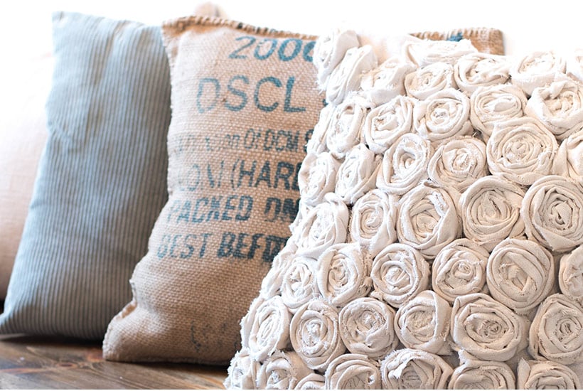 How To Make A Simple Rose Textured Pillow Using A Canvas Drop Cloth