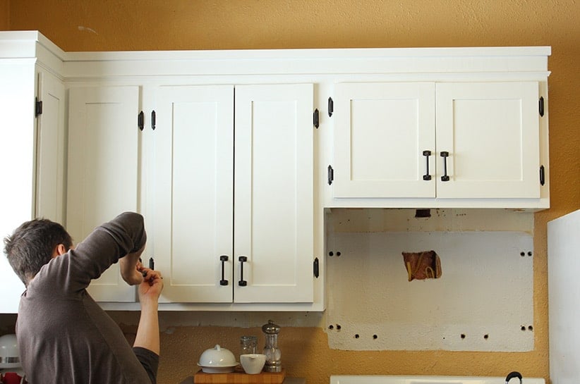 New handles for refinished white cabinets