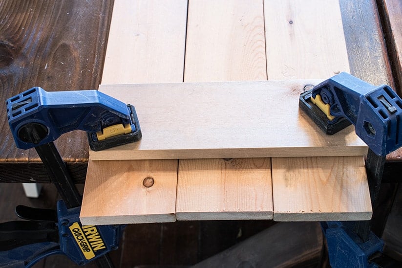 Step two to build a set of rustic decorative shutters