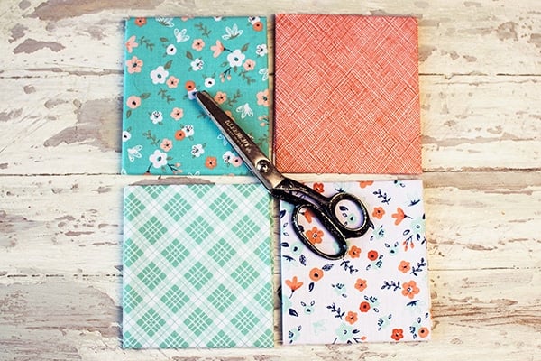 Fat quarter fabric swatches.