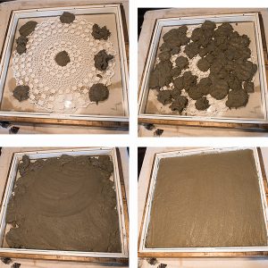 The Steps to add the Clay to the DIY Concrete Clock Mold