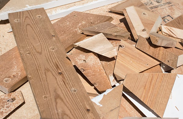 A pile of test wood cuts