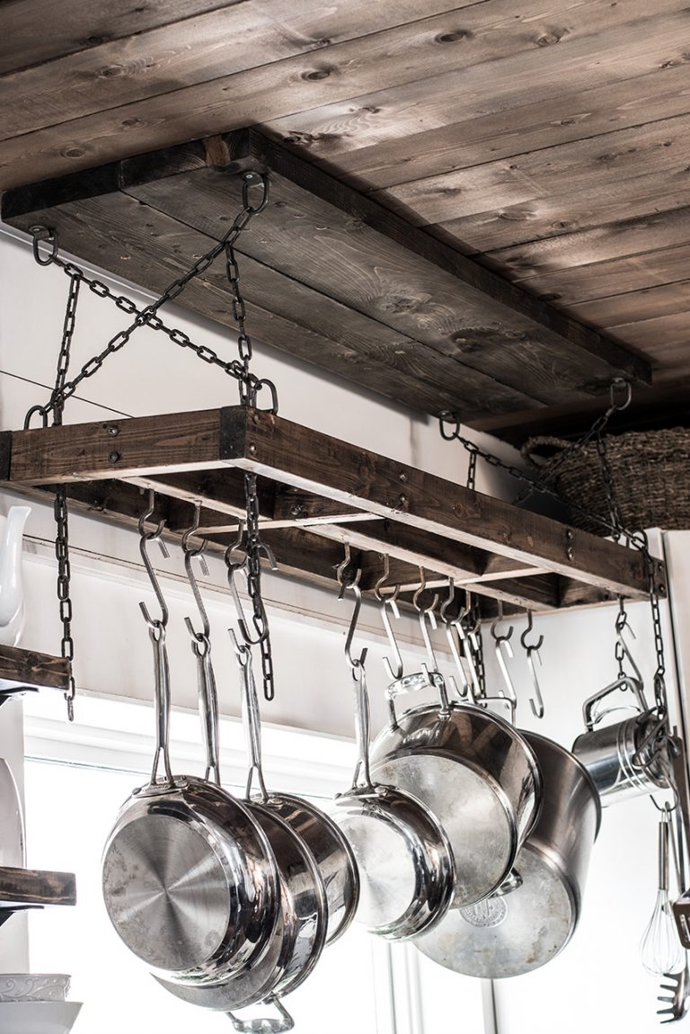 How to Build a DIY Pot Rack and Secure it to Your Ceiling