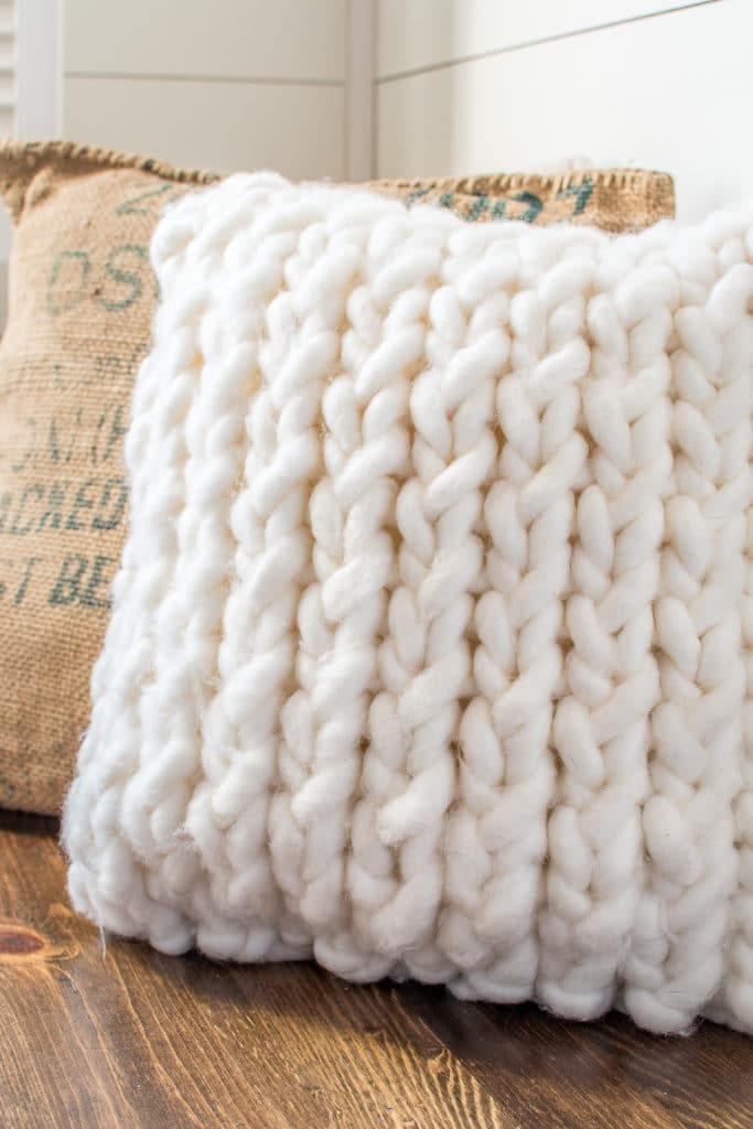 knitted pillow cover