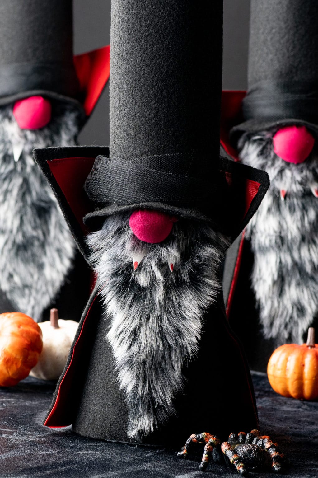 Easy vampire halloween gnomes  no sewing required