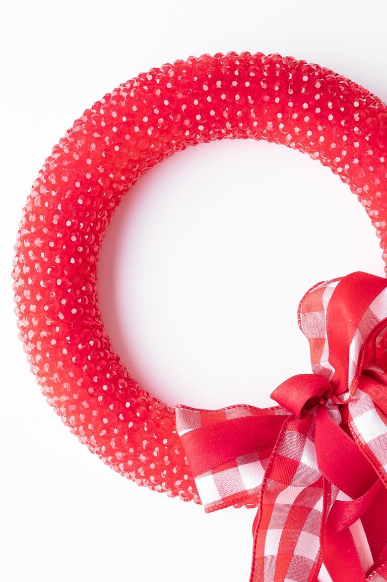Beautiful Cranberry Red Beaded Wreath – Simple DIY Tutorial!